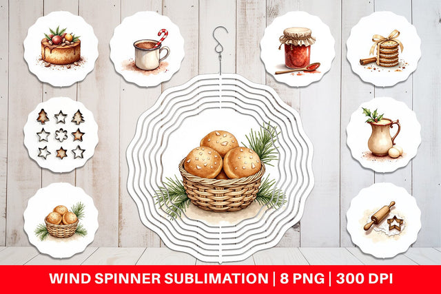 Wind Spinner Vintage Farmhouse Christmas Sublimation artnoy 