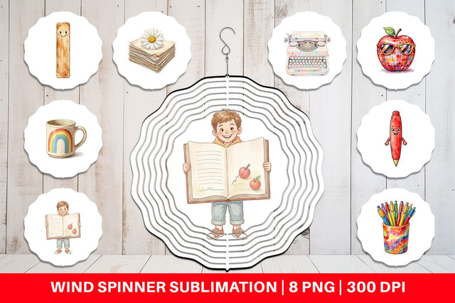 Wind Spinner Vintage Groovy Teacher Accessory Sublimation artnoy 