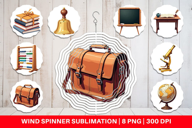Wind Spinner Vintage School Day Sublimation artnoy 