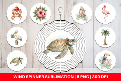 Wind Spinner Vintage Tropical Holiday Animal Sublimation artnoy 
