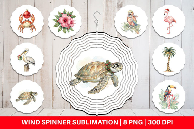 Wind Spinner Vintage Tropical Holiday Animal Sublimation artnoy 