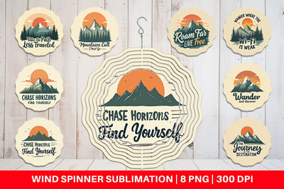 Wind Spinner Vintage Wanderlust Quotes Sublimation artnoy 