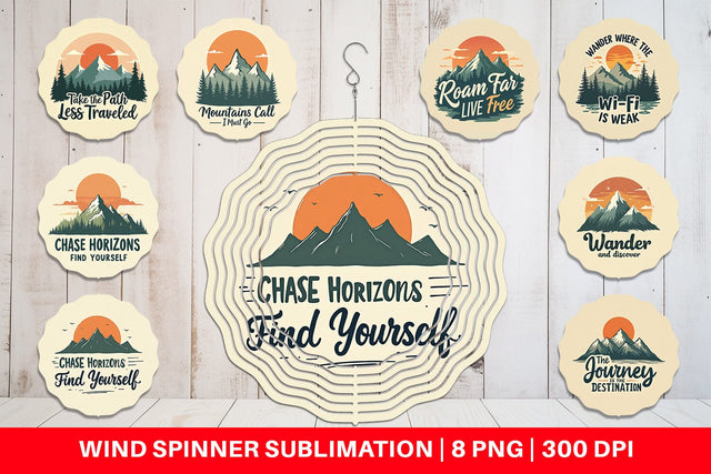 Wind Spinner Vintage Wanderlust Quotes Sublimation artnoy 