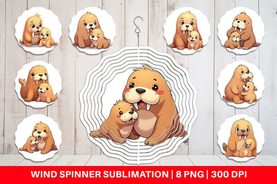 Wind Spinner Walrus Mother's Day Sublimation artnoy 