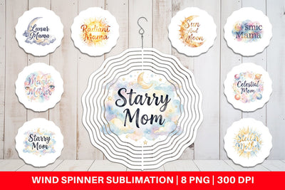 Wind Spinner Watercolor Celestial Boho Mother Quotes Sublimation artnoy 