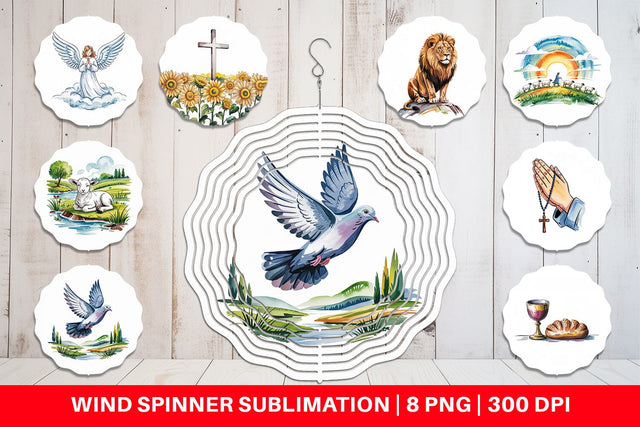Wind Spinner Watercolor Christian Sublimation artnoy 