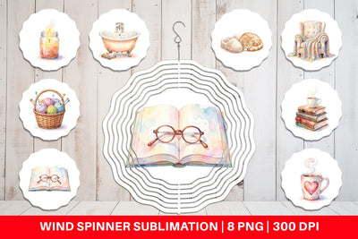 Wind Spinner Watercolor Cozy Mom Relaxation Art Sublimation artnoy 