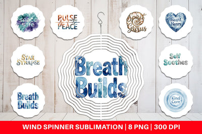 Wind Spinner Watercolor Crystalline Mindset Quotes Sublimation artnoy 