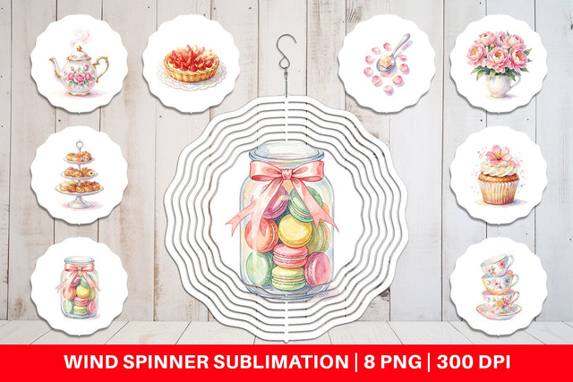 Wind Spinner Watercolor Floral Mother Day Tea Sublimation artnoy 