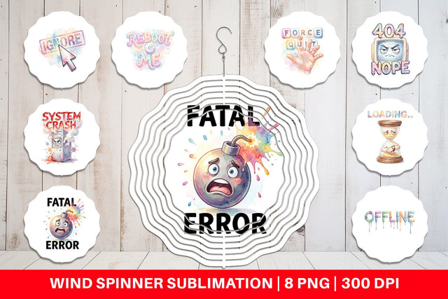 Wind Spinner Watercolor Funny 90s Tech Quotes Sublimation artnoy 