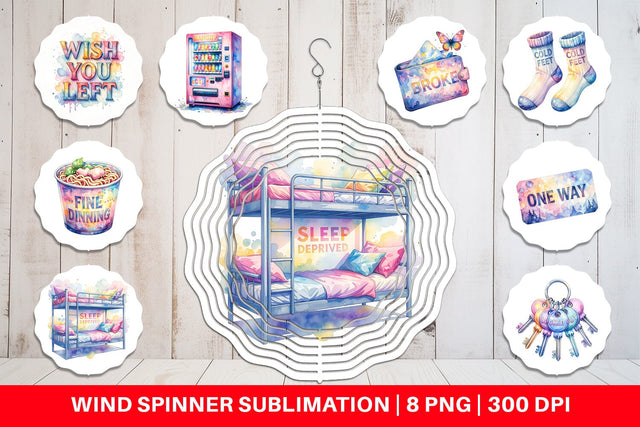 Wind Spinner Watercolor Funny Broke Traveler Quotes Sublimation artnoy 
