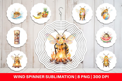 Wind Spinner Watercolor Funny Clumsy Bee Summer Fail Sublimation artnoy 