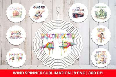 Wind Spinner Watercolor Funny Dial-Up Internet Art Sublimation artnoy 