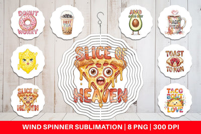 Wind Spinner Watercolor Funny Foodie Mom Puns Art Quotes Sublimation artnoy 