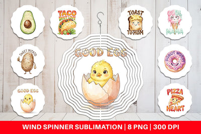 Wind Spinner Watercolor Funny Foodie Mom Puns Art Sublimation artnoy 
