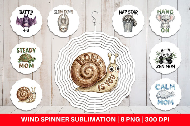 Wind Spinner Watercolor Funny Lazy Mom Life Quotes Sublimation artnoy 