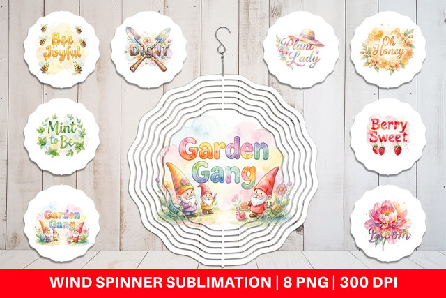 Wind Spinner Watercolor Funny Punny Garden Quotes Sublimation artnoy 