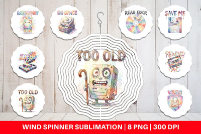 Wind Spinner Watercolor Funny Retro Storage Quotes Sublimation artnoy 