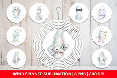 Wind Spinner Watercolor Funny Sarcastic Mood Ghost Sublimation artnoy 