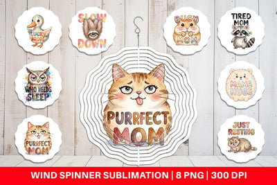 Wind Spinner Watercolor Funny Ugly Cute Animal Mom Quotes Sublimation artnoy 