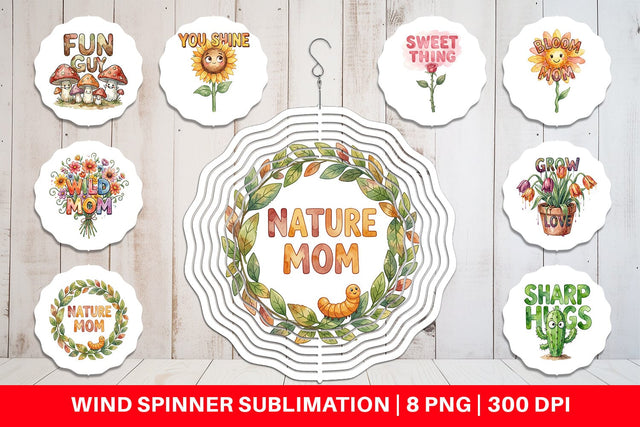 Wind Spinner Watercolor Funny Wonky Floral Mom Art Quotes Sublimation artnoy 