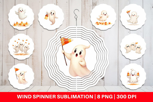Wind Spinner Watercolor Ghost Candy Parade Sublimation artnoy 