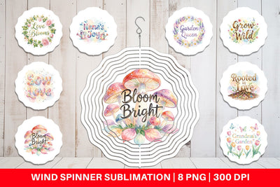 Wind Spinner Watercolor Grandma Garden Love Quotes Sublimation artnoy 