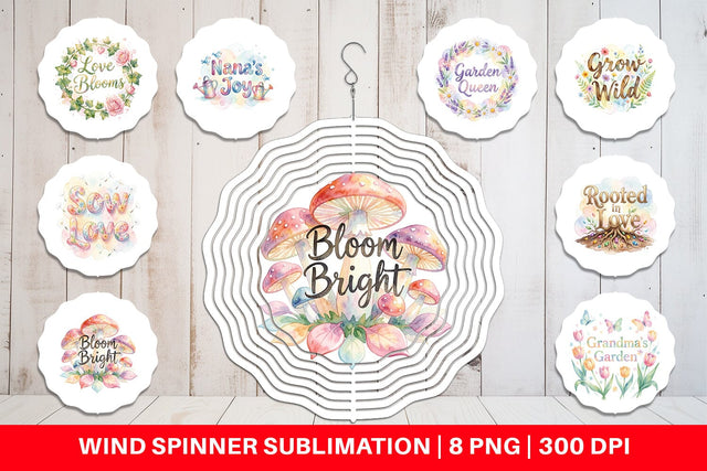 Wind Spinner Watercolor Grandma Garden Love Quotes Sublimation artnoy 