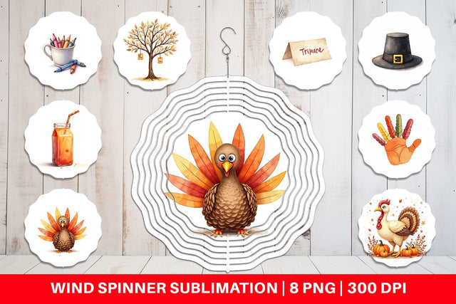 Wind Spinner Watercolor Kids Table Crafts Sublimation artnoy 