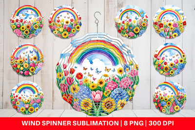 Wind Spinner Watercolor Lush Garden Sublimation artnoy 