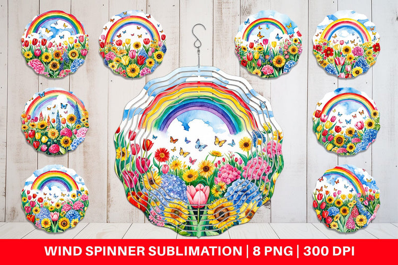 Wind Spinner Watercolor Lush Garden Sublimation artnoy 