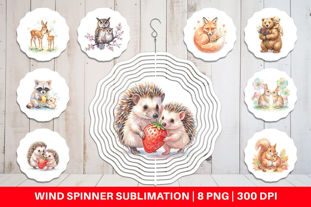 Wind Spinner Watercolor Magical Forest Motherhood Sublimation artnoy 