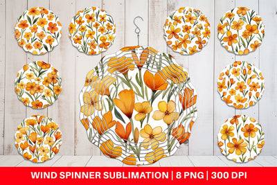 Wind Spinner Watercolor Phlox Petals Sublimation artnoy 