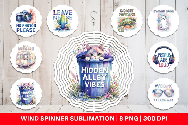 Wind Spinner Watercolor Sarcastic Introvert Quotes Sublimation artnoy 