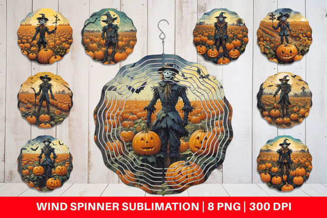 Wind Spinner Watercolor Scarecrow Sublimation artnoy 