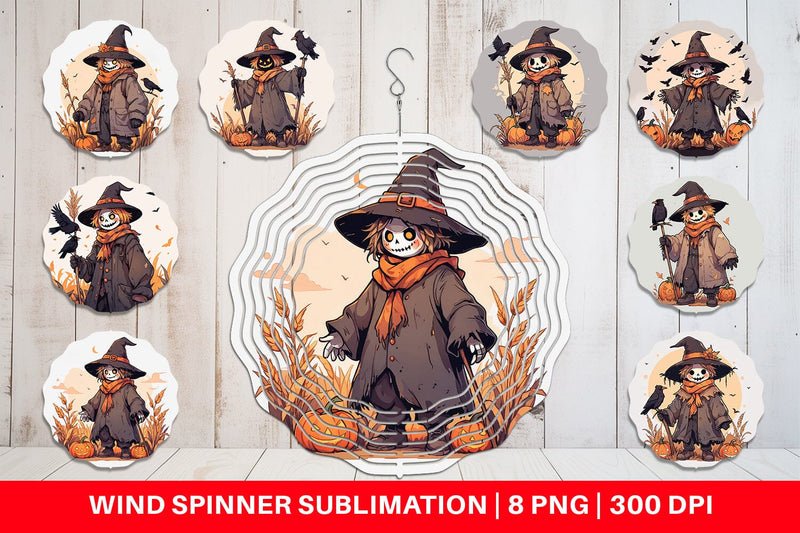 Wind Spinner Watercolor Scarecrow Sublimation artnoy 