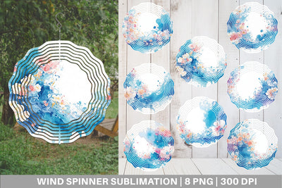 Wind Spinner Watercolor Splash Wave Sublimation artnoy 