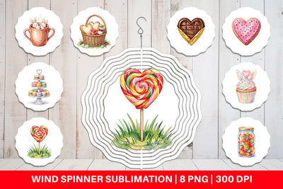Wind Spinner Watercolor Sweet Easter Heart Treats Sublimation artnoy 