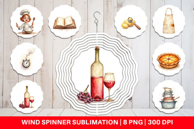 Wind Spinner Watercolor Thanksgiving Kitchen Chaos Sublimation artnoy 