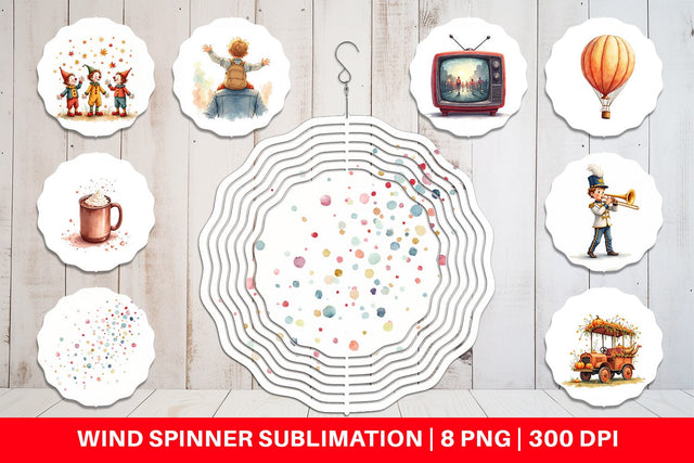 Wind Spinner Watercolor Thanksgiving Parade Sublimation artnoy 