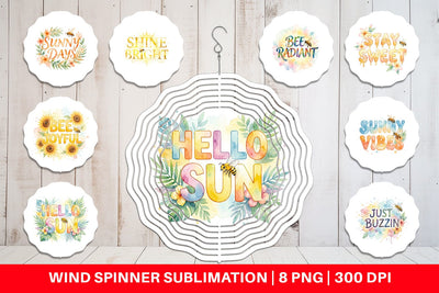 Wind Spinner Watercolor Tropical Sunshine Bee Quotes Sublimation artnoy 