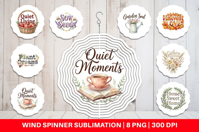 Wind Spinner Watercolor Vintage Garden Wisdom Quote Sublimation artnoy 