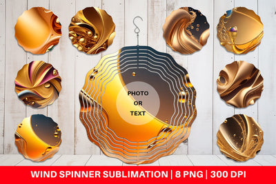 Wind Spinner Wave Liquid Gold Sublimation artnoy 