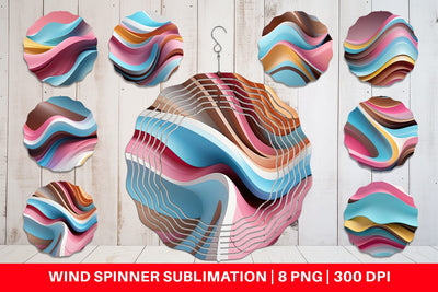 Wind Spinner Wave Pastel Sublimation artnoy 