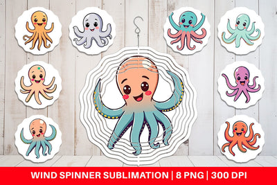 Wind Spinner Waving Octopus Sublimation artnoy 