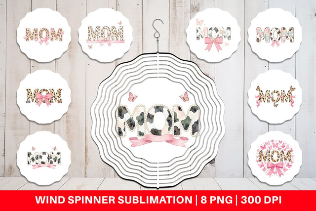 Wind Spinner Whimsical Boho MOM Butterfly Sublimation artnoy 