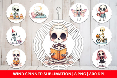 Wind Spinner Whimsical Skeletons Sublimation artnoy 