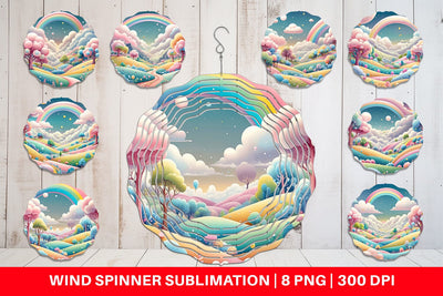 Wind Spinner Whimsical Wonderland Sublimation artnoy 