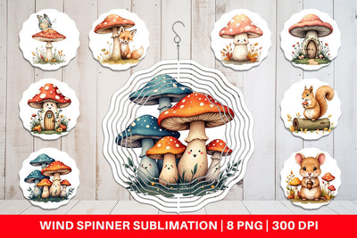 Wind Spinner Whimsical Woods Sublimation artnoy 