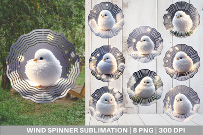 Wind Spinner White Bird Christmas Sublimation artnoy 